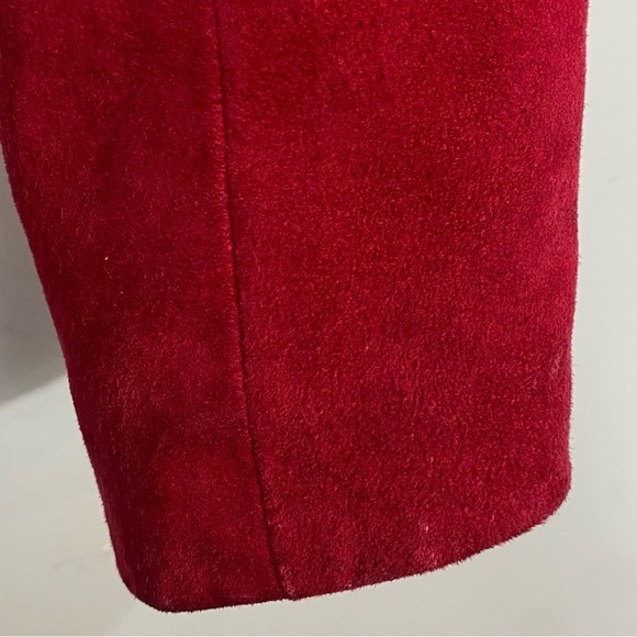 CHIA Vintage Moto Leather Jacket Red - Picture 12 of 15